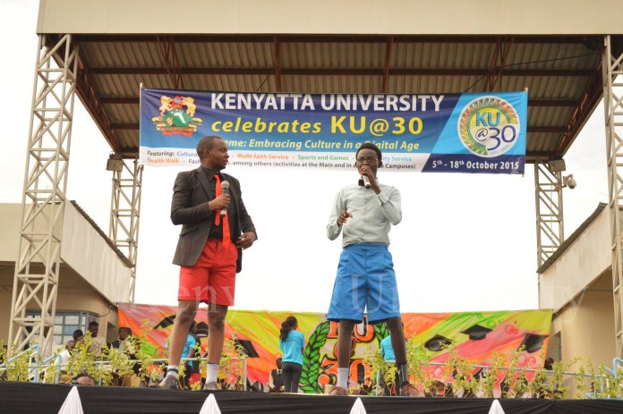 Kenyatta University Travelling Theatre performing at the KU@30 Ceremony