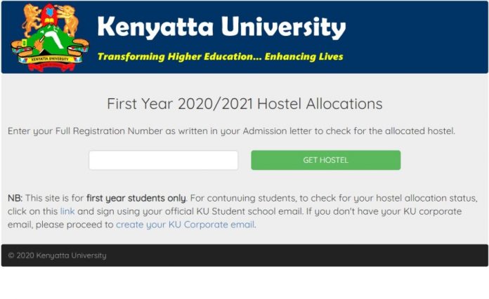 1st Year Students Hostel Rooms Allocation for the Academic Year 2020-2021